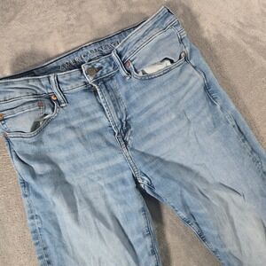 American Eagle Jeans Straight Fit Light Wash‎ Denim Casual Mens Size 32x30